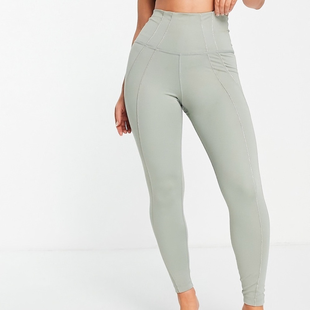 Nike Yoga Dri-FIT tape 7/8 high-waisted leggings in gray